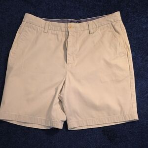 Nautica Tan Flat Front Shorts with Classic Style